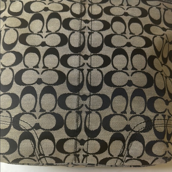 Coach Black and Tan Signature Tote with Leather Handles and leather Coach wallet - Picture 14 of 17